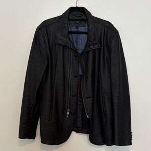 John Varvatos Black Textured Jacket